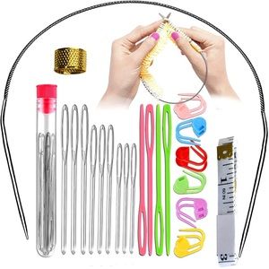 🆕 32-inch (80cm) Stainless Steel Knitting Needle Kits, US 1 (2mm), Crochet